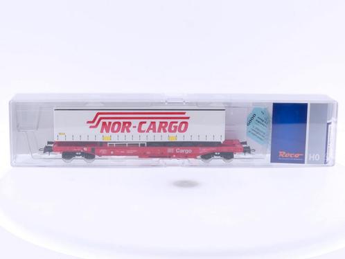 Schaal H0 Roco 66978 diepladerwagen Sdkms 707 Nor-cargo..., Hobby en Vrije tijd, Modeltreinen | H0, Gelijkstroom, Analoog, Nieuw