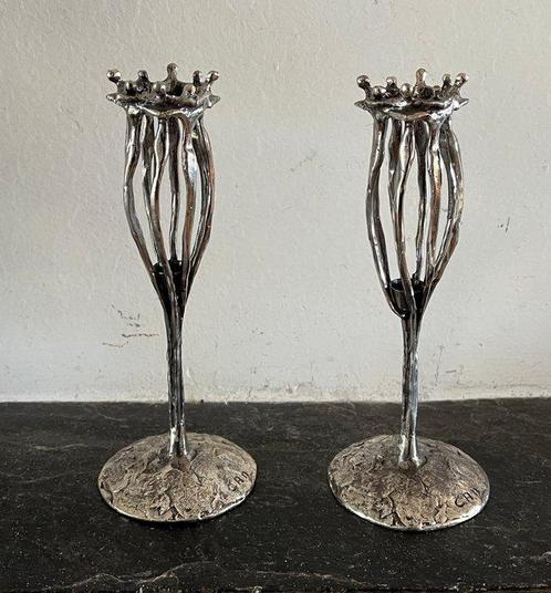 Corry Ammerlaan - van Niekerk - Kandelaar (2) - Verzilverd, Antiek en Kunst, Curiosa en Brocante