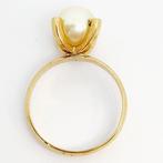 Ring - 18 karaat Geel goud Parel, Handtassen en Accessoires, Nieuw