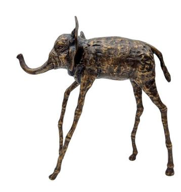 Sculpture, Surrealatische olifant - 28 cm - Bronze