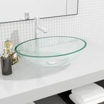 vidaXL Wasbak 50x37x14 cm glas transparant, Doe-het-zelf en Bouw, Verzenden, Nieuw