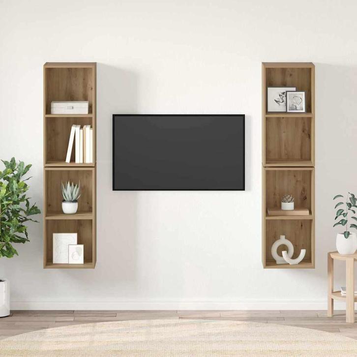 vidaXL Tv-meubelset 4 pcs Artisan Eiken 37 x 37 x 72 cm, Huis en Inrichting, Kasten |Televisiemeubels, Nieuw, Verzenden