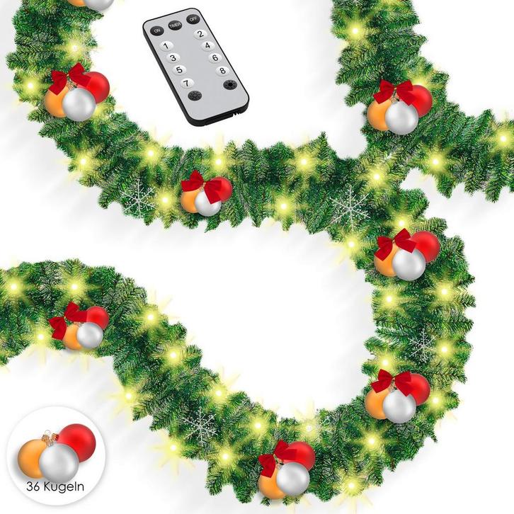 KESSER® Kerstslinger | Guirlande met 100 LEDs warmwit Lampj, Huis en Inrichting, Lampen | Overige, Verzenden
