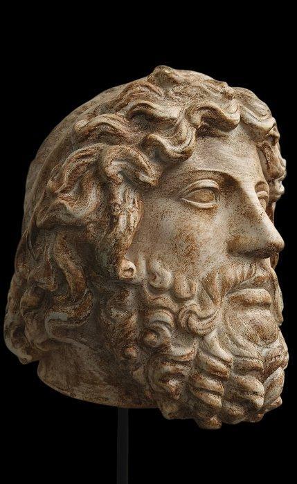 Figuur - Hoofd van Zeus in marmerpoeder, Antiek en Kunst, Curiosa en Brocante