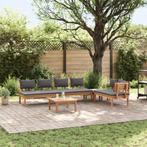 vidaXL 5-delige tuinset met kussens - massief teak hout, Tuin en Terras, Verzenden, Nieuw, Tuinset