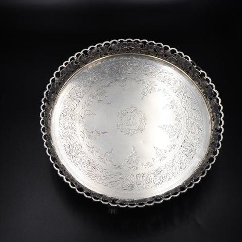 Plateau - Argent 800 - d.32x5,0 cm, Antiek en Kunst, Antiek | Zilver en Goud