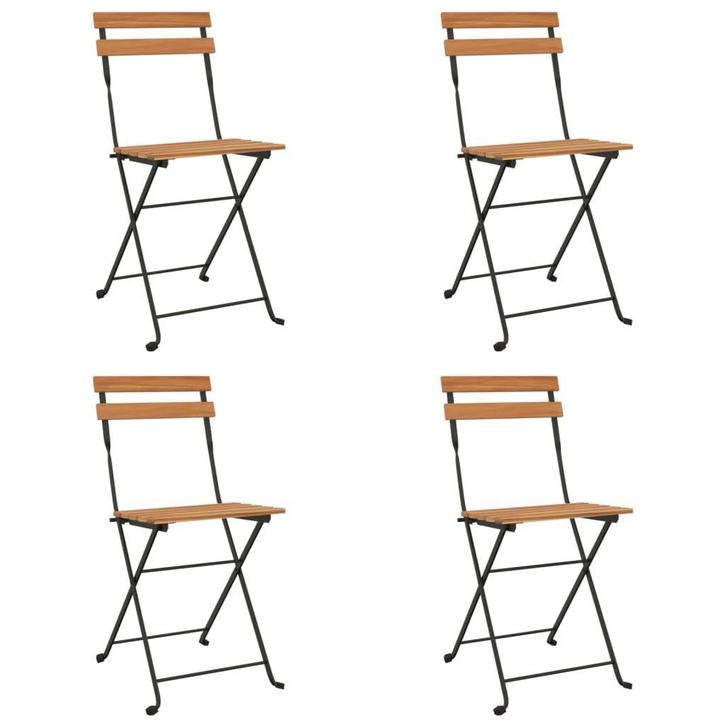 Inklapbare Bistrostoelen - Teakhout & Staal | Tweede Kans..., Tuin en Terras, Tuinstoelen, Inklapbaar, Nieuw, Teakhout, Verzenden