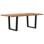 vidaXL Eettafel met natuurlijke rand 200x100x74 cm massief, Huis en Inrichting, Tafels | Eettafels, Verzenden, Nieuw