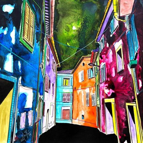 Mauro Falcioni (1978) - Vicolorato Buglioni 14f8, Antiek en Kunst, Kunst | Schilderijen | Modern