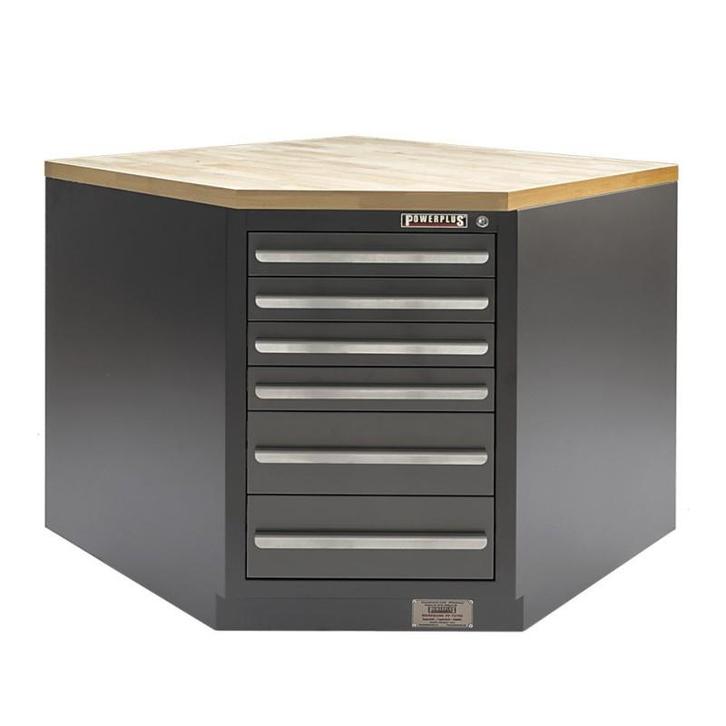 Hoek werkbank 107 x 107 x 95 cm. – hoekstuk met houten blad, Doe-het-zelf en Bouw, Werkbanken, Ophalen of Verzenden