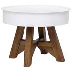 vidaXL Salontafel 60x45 cm massief gerecycled hout wit, Verzenden, Nieuw