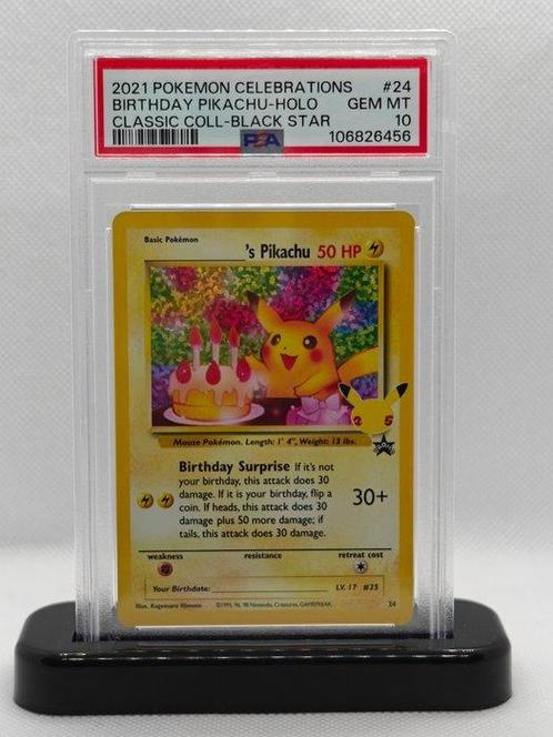 Pokémon - 1 Graded card - PSA 10 MINT Birthday Pikachu - no, Hobby en Vrije tijd, Verzamelkaartspellen | Pokémon