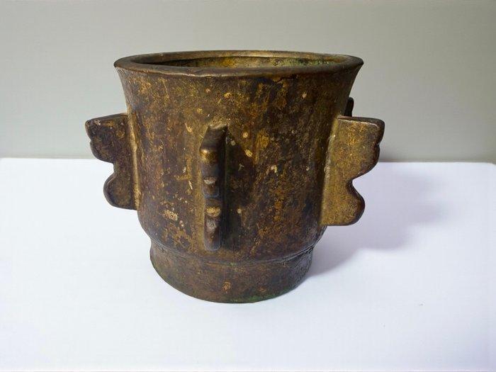 Vijzel - 17e eeuw - gevleugelde handgrepen - Brons, Antiek en Kunst, Antiek | Overige Antiek