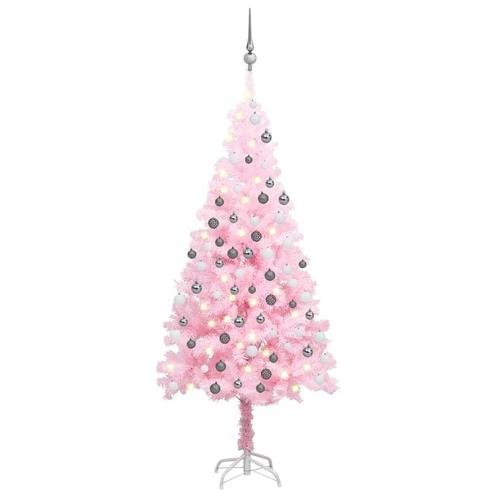 vidaXL Kunstkerstboom met verlichting en kerstballen 150 cm, Divers, Noël, Envoi