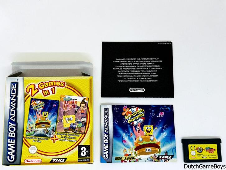 Gameboy Advance / GBA - 2 Games In 1 - Spongebob De Film / E, Games en Spelcomputers, Games | Nintendo Game Boy, Gebruikt, Verzenden