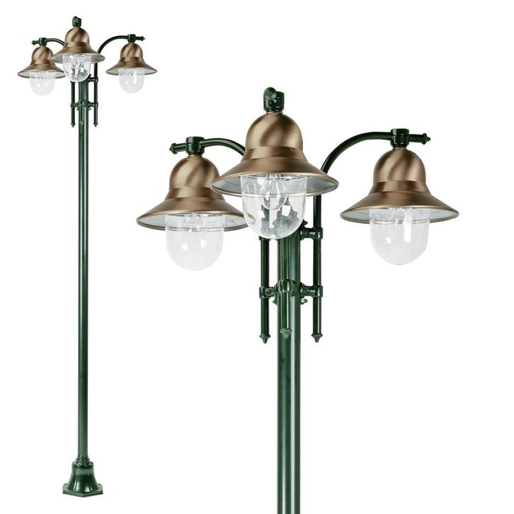 Tuinverlichting klassiek Toscane 3-lichts Tuinverlichting, Tuin en Terras, Buitenverlichting, 50 tot 250 watt, Nieuw, Aluminium