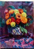 Lucien Martial (1892-1987) - Bouquet de fleurs de zinnias