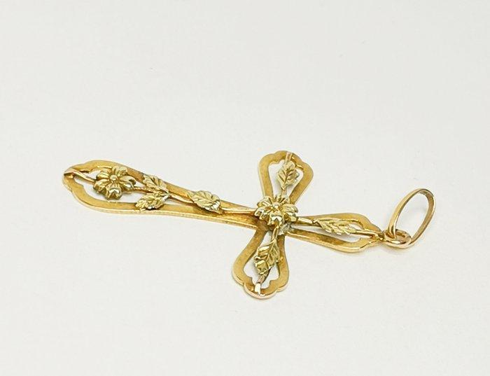 Zonder Minimumprijs - Kruishanger - 18 karaat Geel goud, Handtassen en Accessoires, Antieke sieraden