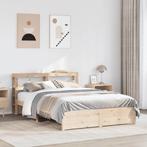 vidaXL Bedframe met hoofdbord massief grenenhout 150x200 cm, Verzenden, Nieuw