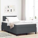 vidaXL Boxspring bed Donkergrijs en Wit 203 x 120 x 88 cm, Verzenden
