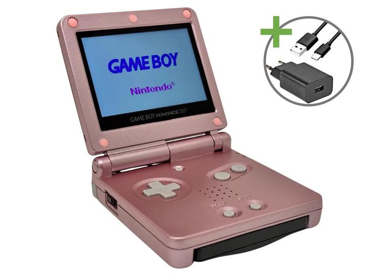 Gameboy Advance SP Pink - USB-C & IPS V5, Games en Spelcomputers, Spelcomputers | Nintendo Game Boy, Verzenden