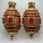 Wandlamp - Messing, Kristal - paar wandlampen, Antiek en Kunst