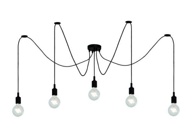 Veiling - Lucide FIX - Hanglamp - 5xE27 - Zwart, Huis en Inrichting, Lampen | Hanglampen