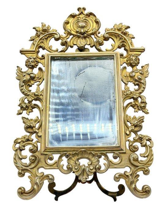 Spiegel - Verguld brons - Lodewijk XV met putti, Antiquités & Art, Antiquités | Autres Antiquités