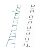 Solide 1-delige ladder 18 sporten met gebogen voet, Ophalen of Verzenden, Nieuw, Ladder, 4 meter of meer