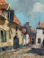 Jan van Vuuren (1871-1941) - Dorpsstraatje Elburg, Antiquités & Art