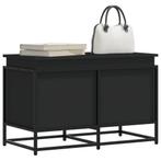 vidaXL Opbergbox met deksel 80x40x51,5 cm bewerkt hout zwart, Verzenden, Nieuw