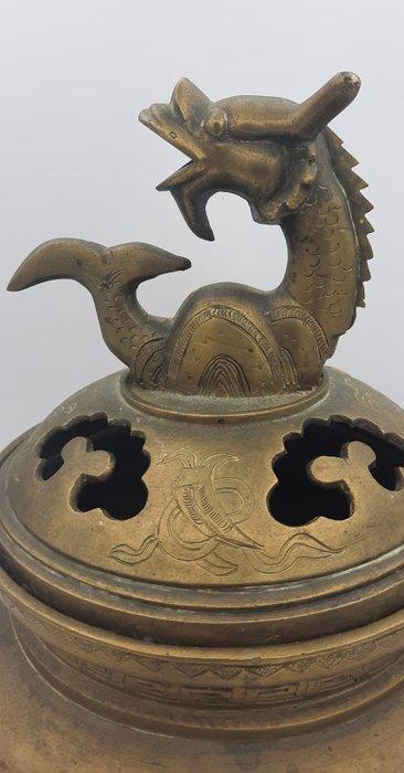 Wierookbrander - Draak - Brons, Messing, Antiek en Kunst, Antiek | Overige Antiek