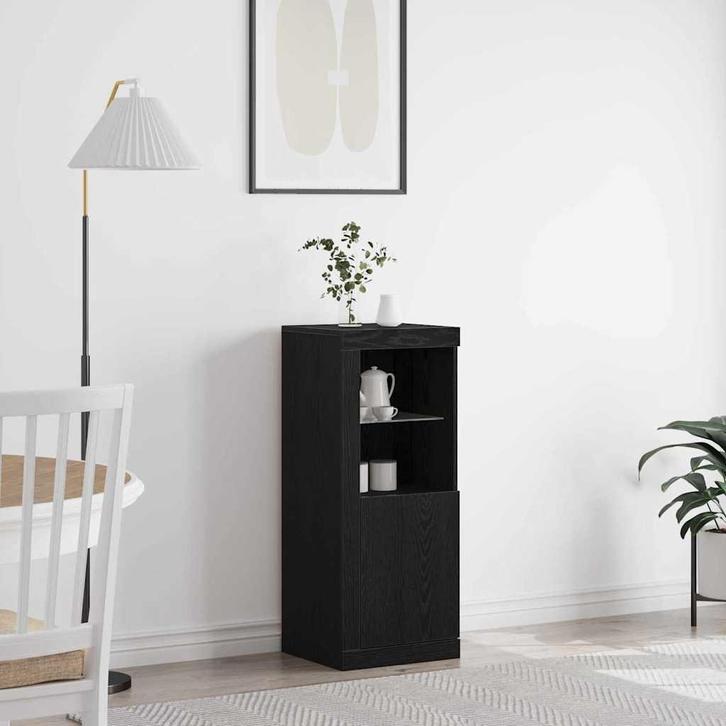vidaXL Dressoir Zwart eiken 41 x 37 x 100 cm Bewerkt hout, Huis en Inrichting, Kasten | Dressoirs, Nieuw, Verzenden
