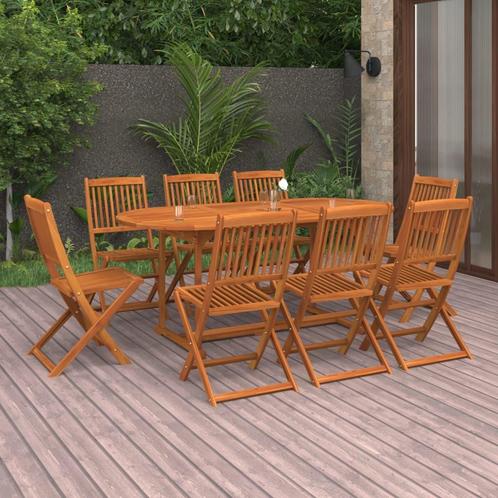 vidaXL 9-delige Tuinset 180x90x75 cm massief acaciahout, Tuin en Terras, Tuinsets en Loungesets, Tuinset, Nieuw, Verzenden