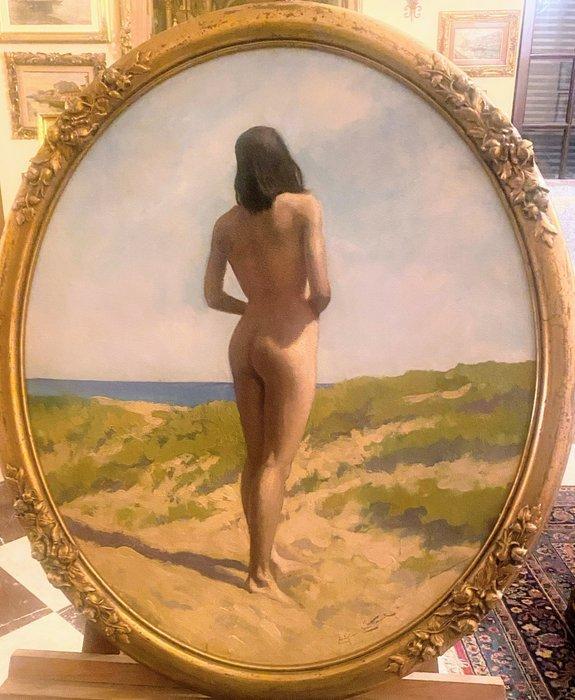 Scuola italiana (inizioXX) - Nudo, Antiek en Kunst, Kunst | Schilderijen | Klassiek