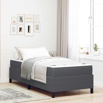 vidaXL Bedframe Donkergrijs 100 x 200 cm Katoenen stof, Verzenden