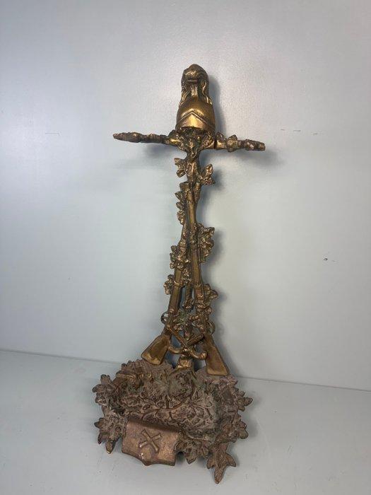 Standaard - Messing Paraplustandaard met Geweren Decor -, Antiek en Kunst, Curiosa en Brocante