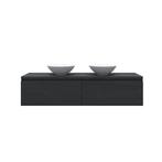 Gliss Design Onderkast Eros 160 cm 2 Lade Zwart eiken, Doe-het-zelf en Bouw, Ophalen of Verzenden, Nieuw, Bad