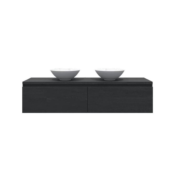 Gliss Design Onderkast Eros 160 cm 2 Lade Zwart eiken, Doe-het-zelf en Bouw, Sanitair, Bad, Nieuw, Ophalen of Verzenden