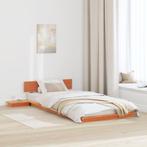 vidaXL Vloerbedframe met Nachttafels Wax Bruin 90x190cm, Huis en Inrichting, Slaapkamer | Bedden, Verzenden, Nieuw
