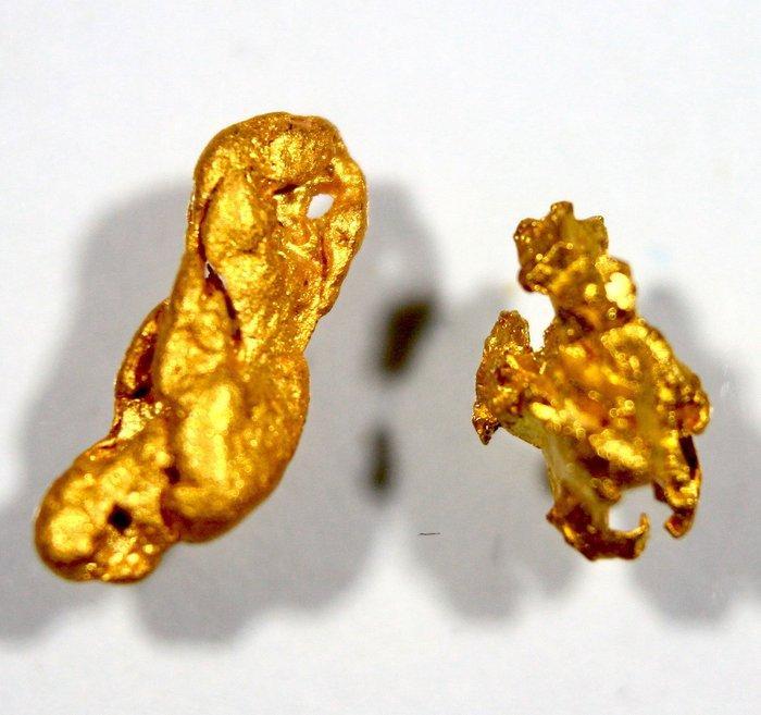 Goud Goud nugget- 0.48 g - (2), Verzamelen, Mineralen en Fossielen