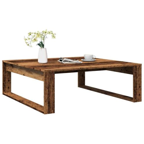 vidaXL Salontafel 100x100x35 cm bewerkt hout oude, Huis en Inrichting, Tafels | Salontafels, Nieuw, Verzenden