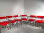 Stoel - Een set van zes stoelen - kunstleer, chroom metaal