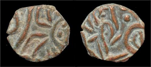 13th cent Ad India Kangra Kingdom Rupa Chandra Ae drachm..., Postzegels en Munten, Munten en Bankbiljetten | Verzamelingen, Verzenden