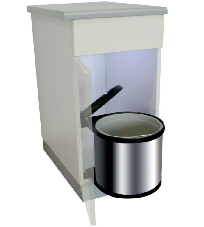 Ronde Afvalemmer 12 Liter Inox, Doe-het-zelf en Bouw, Hang- en Sluitwerk, Klink of Kruk, Nieuw, Overige materialen