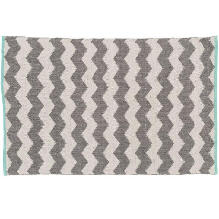 Vloerkleed outdoor en indoor - zigzag blue - 160x230 - wit, Huis en Inrichting, Stoffering | Tapijten en Vloerkleden, Verzenden
