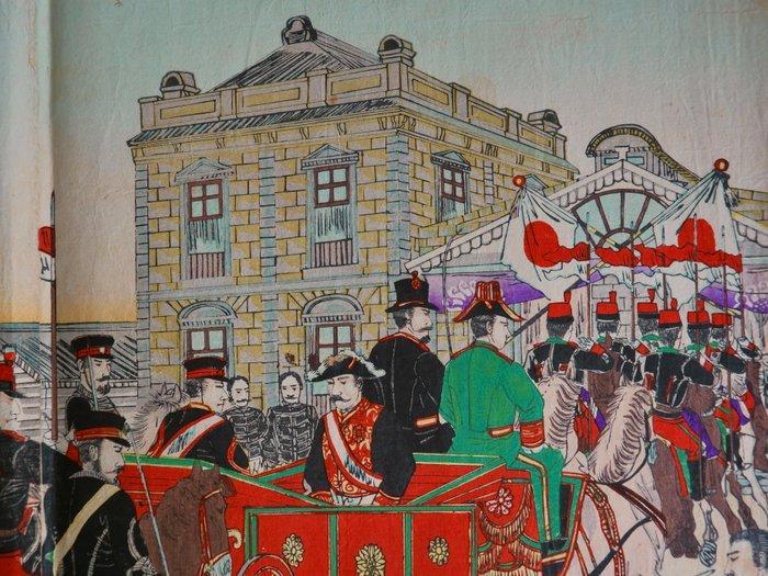 The Meiji Emperors Victory Procession - 1895 - Yosai, Antiek en Kunst, Antiek | Overige Antiek