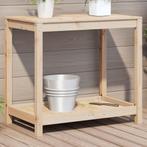 vidaXL Oppottafel met schap 82,5x50x75 cm massief grenenhout, Verzenden, Nieuw