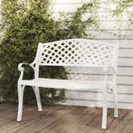 vidaXL Tuinbank 102 cm gietaluminium wit, Tuin en Terras, Verzenden, Nieuw