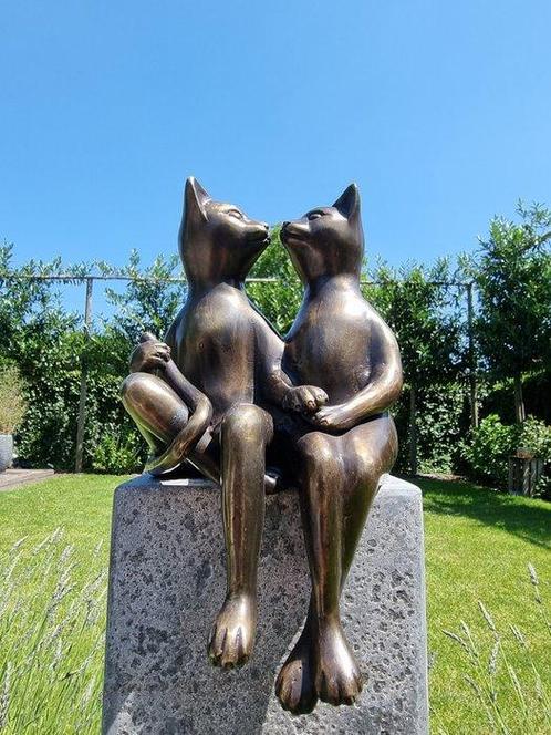 Figurine - Cats in love - Bronze, Antiek en Kunst, Curiosa en Brocante